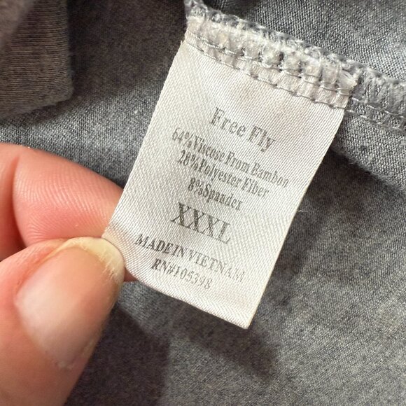 Free Fly 1/4 Zip Pullover Men 3XL Gray Performance Bamboo Long Sleeve - Picture 7 of 16